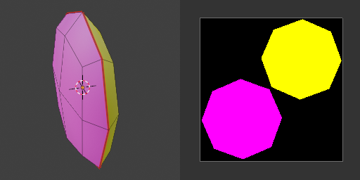 A flattened subdivided cube with a seam down the middle, where the "flat parts" join.